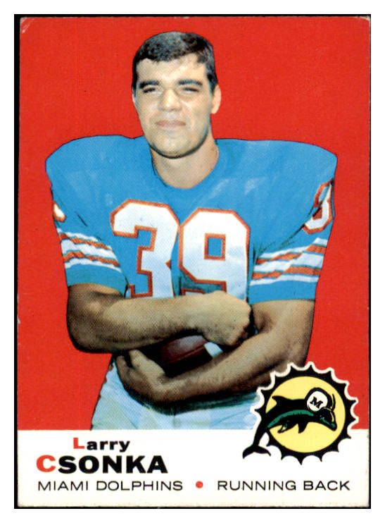 1969 Topps Football #120 Larry Csonka Dolphins EX 529754