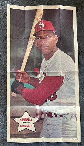 1968 Topps Baseball Posters #012 Orlando Cepeda Cardinals VG-EX 529770