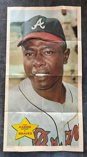 1968 Topps Baseball Posters #014 Hank Aaron Braves EX 529772