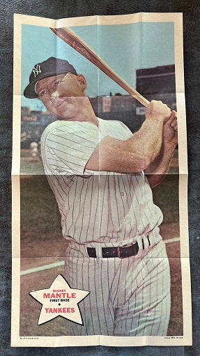 1968 Topps Baseball Posters #018 Mickey Mantle Yankees EX-MT 529775