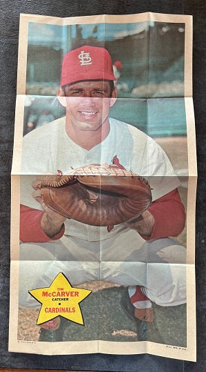 1968 Topps Baseball Posters #019 Tim McCarver Cardinals VG 529777