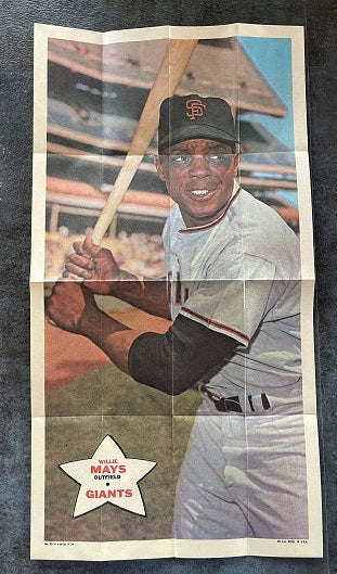 1968 Topps Baseball Posters #020 Willie Mays Giants EX+/EX-MT 529778