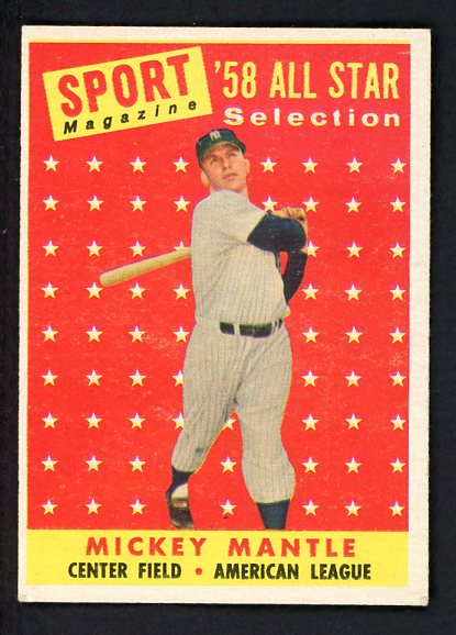 1958 Topps Baseball #487 Mickey Mantle A.S. Yankees EX-MT 529796