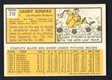 1963 Topps Baseball #210 Sandy Koufax Dodgers EX-MT 529800