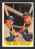 1958 Topps Baseball #418 Mickey Mantle Hank Aaron EX-MT 529804
