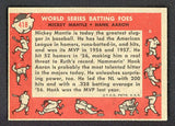 1958 Topps Baseball #418 Mickey Mantle Hank Aaron EX-MT 529804