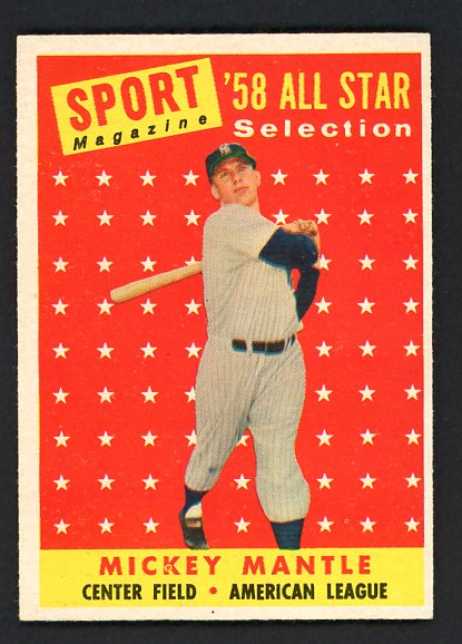 1958 Topps Baseball #487 Mickey Mantle A.S. Yankees EX-MT 529806