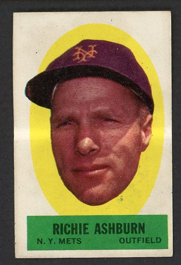 1963 Topps Baseball Peel Offs Richie Ashburn Mets EX-MT 529825