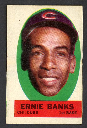 1963 Topps Baseball Peel Offs Ernie Banks Cubs EX 529827
