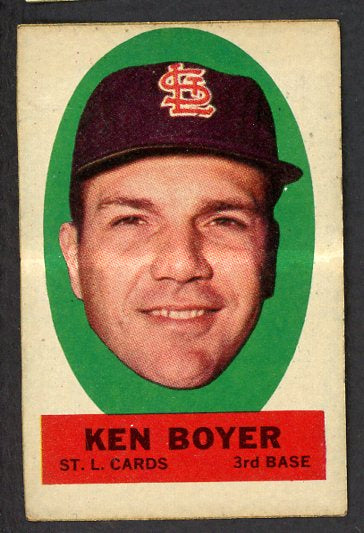 1963 Topps Baseball Peel Offs Ken Boyer Cardinals VG-EX 529828
