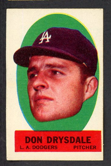1963 Topps Baseball Peel Offs Don Drysdale Dodgers EX-MT 529832