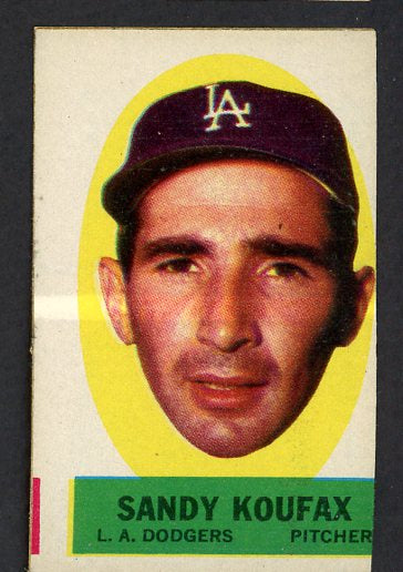 1963 Topps Baseball Peel Offs Sandy Koufax Dodgers VG-EX oc 529839