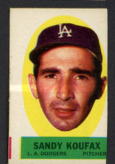 1963 Topps Baseball Peel Offs Sandy Koufax Dodgers VG-EX oc 529839