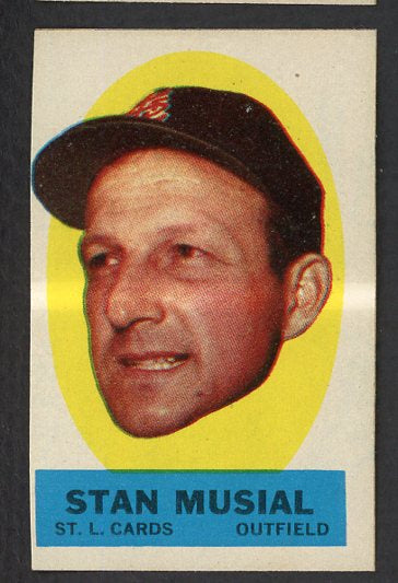 1963 Topps Baseball Peel Offs Stan Musial Cardinals EX-MT oc 529844