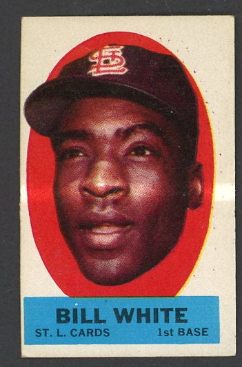 1963 Topps Baseball Peel Offs Bill White Cardinals EX 529857