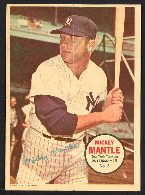 1967 Topps Baseball Pin Ups #006 Mickey Mantle Yankees VG 529859