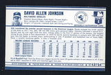 1972 Kelloggs #043 Dave Johnson Orioles NR-MT AB 3113 530099