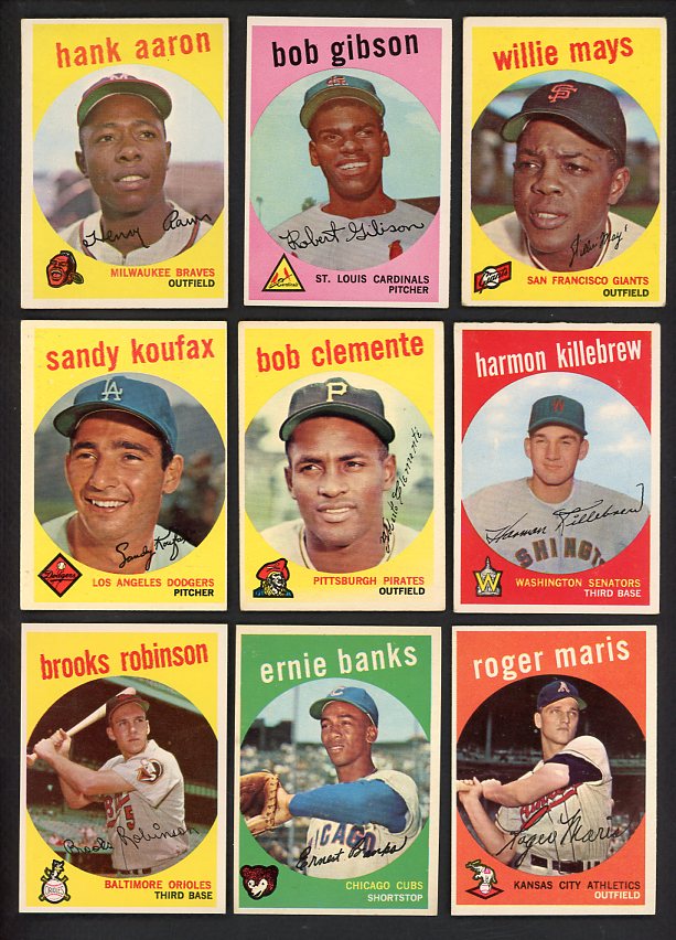1959 Topps Baseball Near Set (No #10 #564) Gibson Aaron Mays 530172