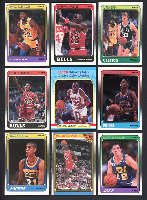 1988 Fleer Basketball Complete Set EX-MT/NR-MT Jordan Bird 530182
