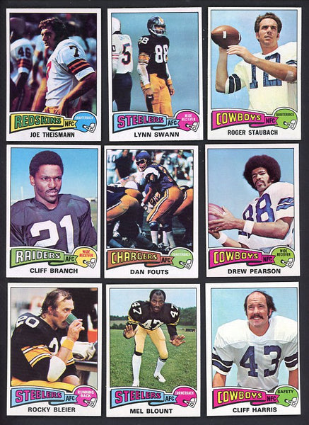 1975 Topps Football Complete Set EX-MT Swann Fouts Staubach 530190