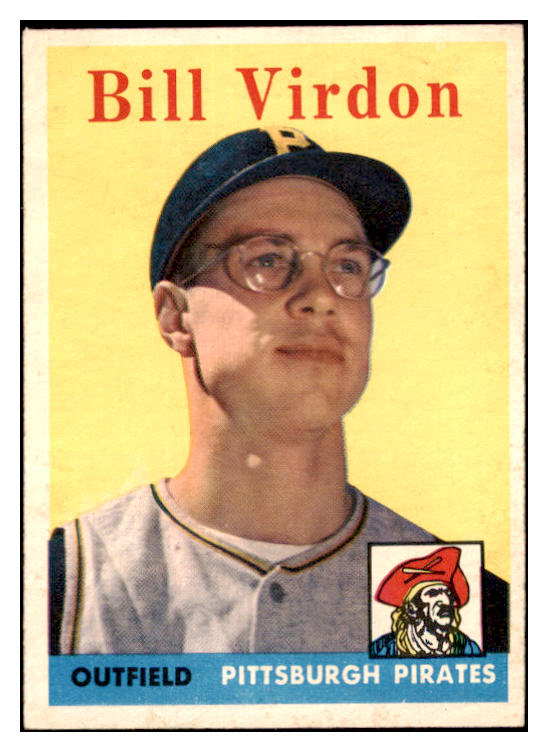 1958 Topps Baseball #198 Bill Virdon Pirates EX-MT 530203