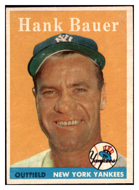 1958 Topps Baseball #009 Hank Bauer Yankees EX-MT 530219