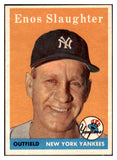 1958 Topps Baseball #142 Enos Slaughter Yankees EX-MT 530227