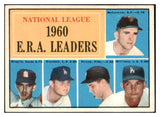 1961 Topps Baseball #045 N.L. ERA Leaders Don Drysdale EX-MT 530245