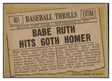 1961 Topps Baseball #401 Babe Ruth Yankees EX-MT 530254