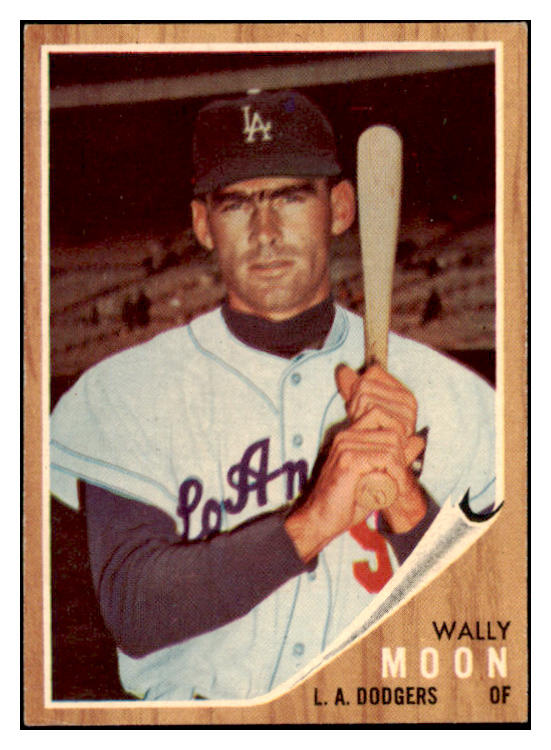 1962 Topps Baseball #190 Wally Moon Dodgers EX-MT Variation 530330