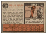 1962 Topps Baseball #190 Wally Moon Dodgers EX-MT Variation 530330