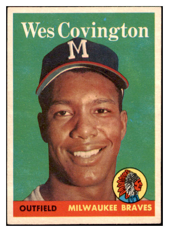1958 Topps Baseball #140 Wes Covington Braves EX-MT 530340