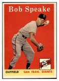 1958 Topps Baseball #437 Bob Speake Giants EX-MT 530341