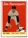 1958 Topps Baseball #413 Jim Davenport Giants EX-MT 530345