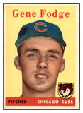 1958 Topps Baseball #449 Gene Fodge Cubs EX-MT 530348