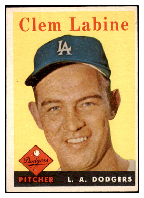 1958 Topps Baseball #305 Clem Labine Dodgers EX-MT 530360