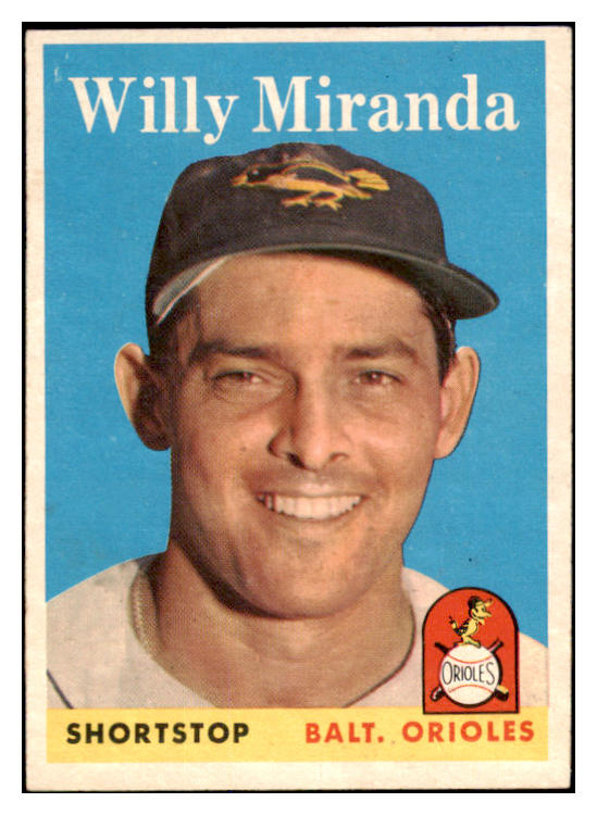 1958 Topps Baseball #179 Willie Miranda Orioles EX-MT 530366