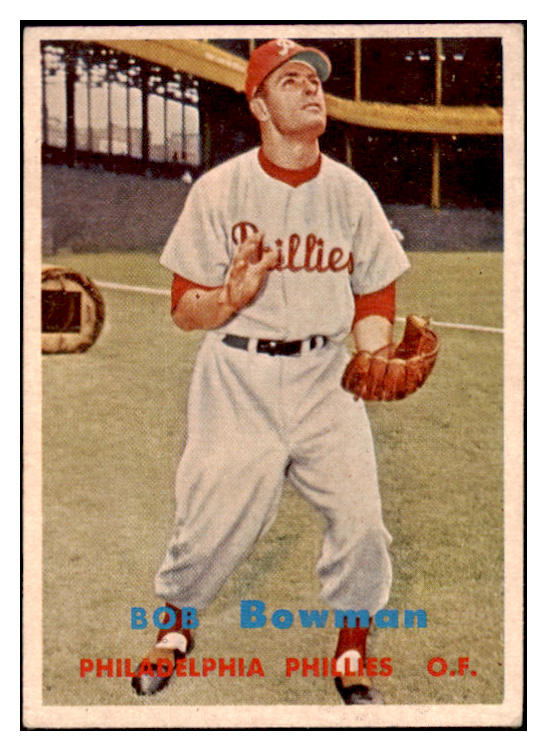 1957 Topps Baseball #332 Bob Bowman Phillies EX-MT 530392