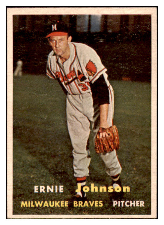 1957 Topps Baseball #333 Ernie Johnson Braves EX-MT 530393