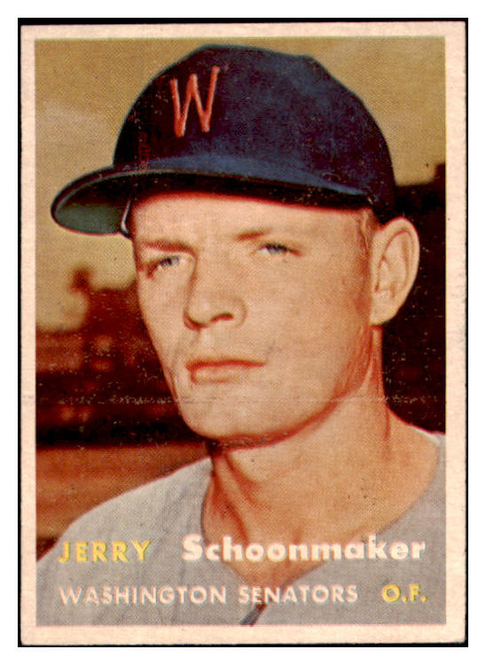1957 Topps Baseball #334 Jerry Schoonmaker Senators EX-MT 530395