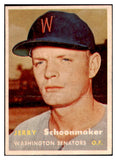1957 Topps Baseball #334 Jerry Schoonmaker Senators EX-MT 530395