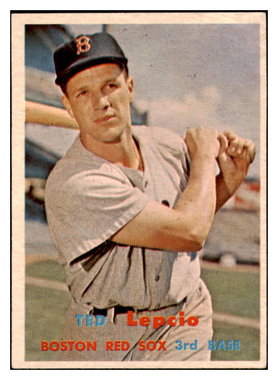 1957 Topps Baseball #288 Ted Lepcio Red Sox EX-MT 530402