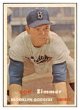 1957 Topps Baseball #284 Don Zimmer Dodgers EX-MT 530405