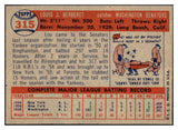 1957 Topps Baseball #315 Lou Berberet Senators EX-MT 530423