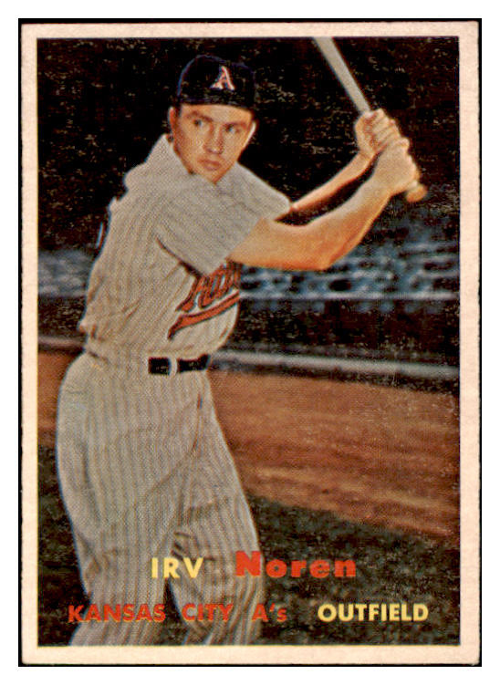 1957 Topps Baseball #298 Irv Noren A's EX-MT 530435