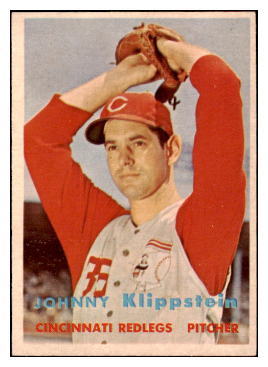 1957 Topps Baseball #296 Johnny Klippstein Reds EX-MT 530437