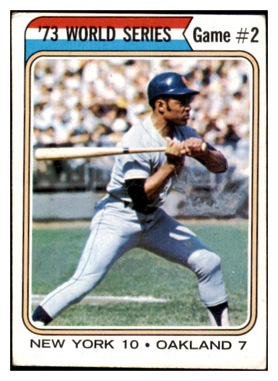 1974 Topps Baseball #473 World Series Game 2 Willie Mays VG-EX 530456