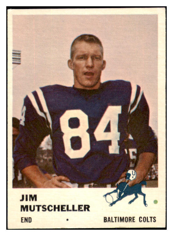1961 Fleer Football #034 Jim Mutscheller Colts EX 530523