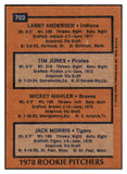 1978 Topps Baseball #703 Jack Morris Tigers VG-EX 530526