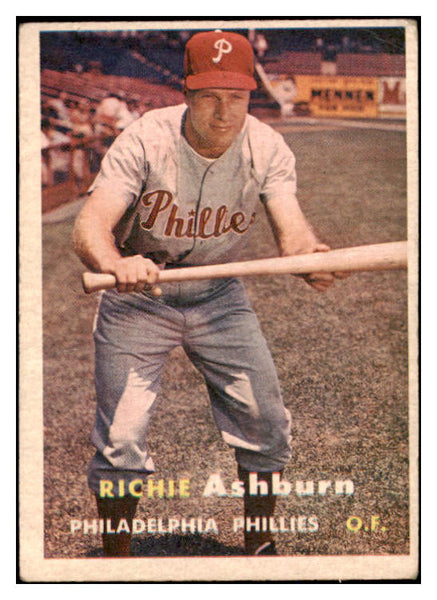 1957 Topps Baseball #070 Richie Ashburn Phillies VG 530533
